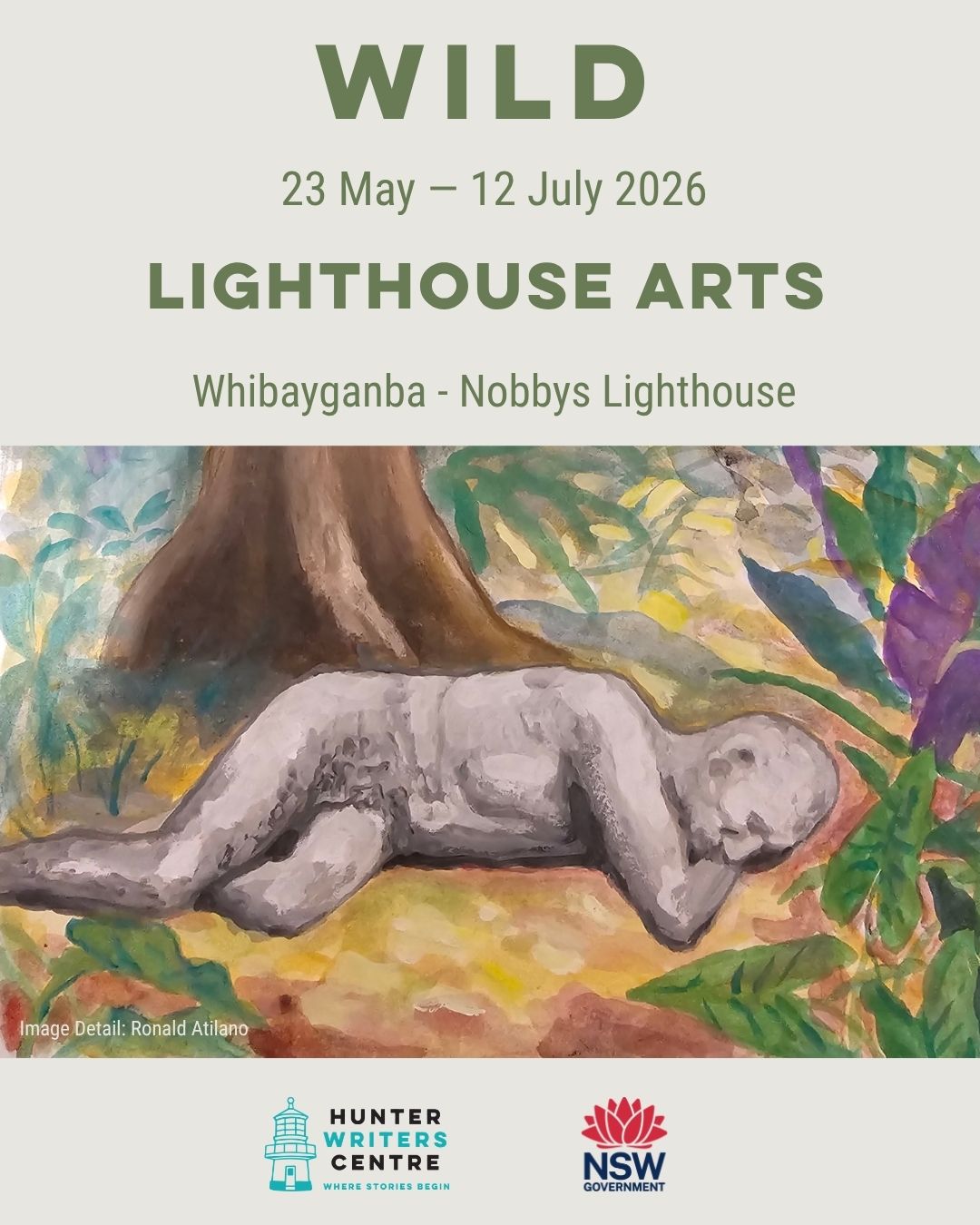 WILD, 23 May - 12 July at Lighthouse Arts. Artwork detail by Ronald Atilano